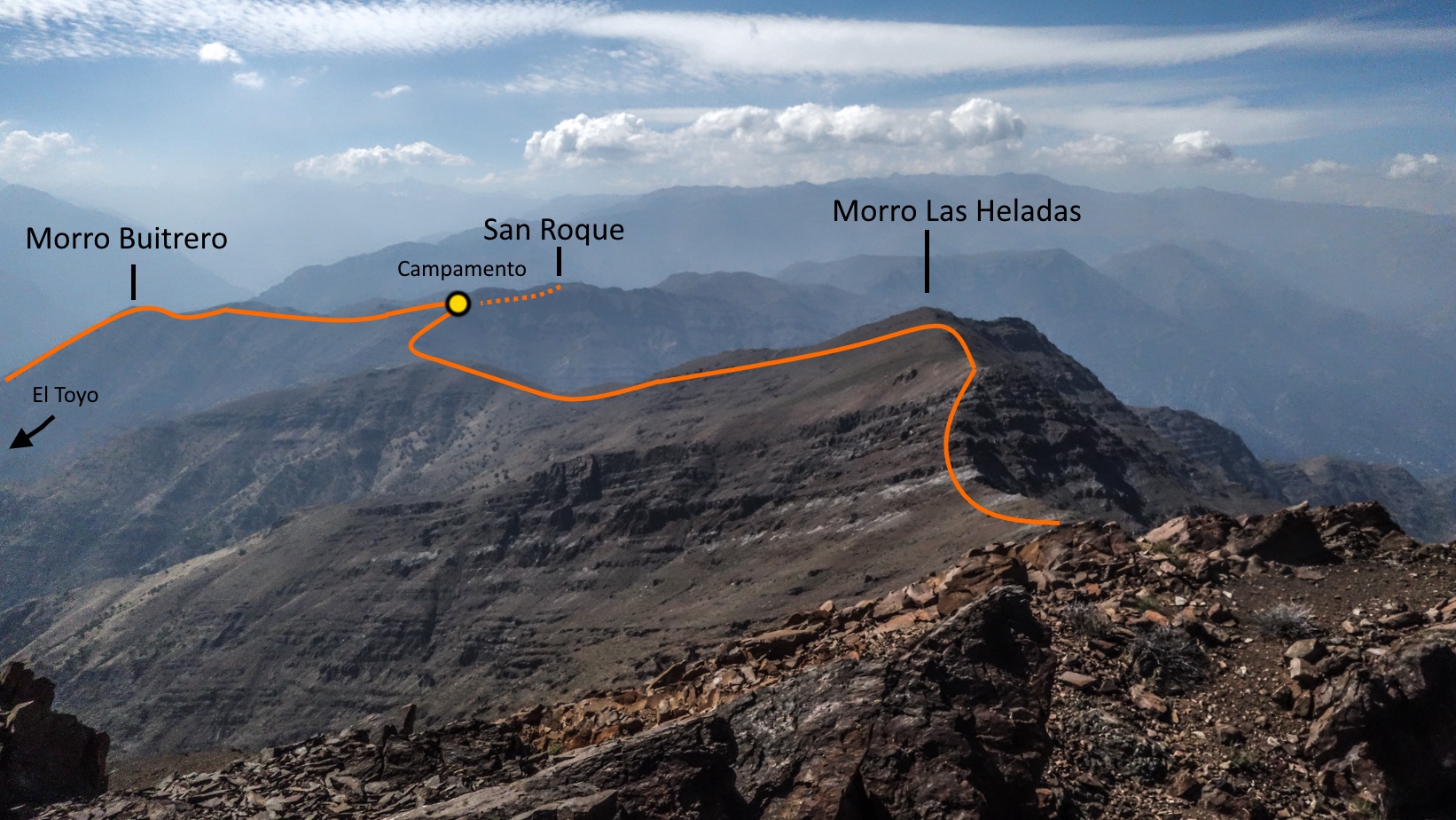 Cajón del Maipo Travesía El Toyo Pirque Andeshandbook